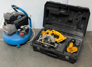 Glide Portable Pancake Air Compressor, 6 Gal, 120V, 1.5 HP, 120 PSI, Cracked Regulator