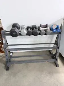 Fitness Gear 3-Tier Dumbbell Rack w/ Ignite, Weider, CAP Dumbbell Set 3–40 lb Range, 20 pcs
