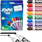 EXPO Dry Erase Markers, Low Odor Ink, Chisel Tip, 8 Count - Whiteboard, Calendar, Organiza...