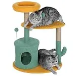 Catcus Cat Tree Tower, 31 inch Small Cat Tree with Scratching Posts Playhouse Condos for I...