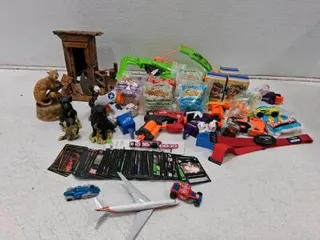 Large Mixed Lot: Nerf Blasters, Hot Wheels Cars, MyZone MZ-3, Cards, McDonald’s Toys+