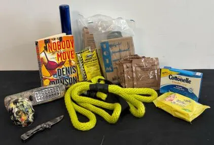 Emergency/Vehicle Survival Kit with MREs, Water, Tools, and More