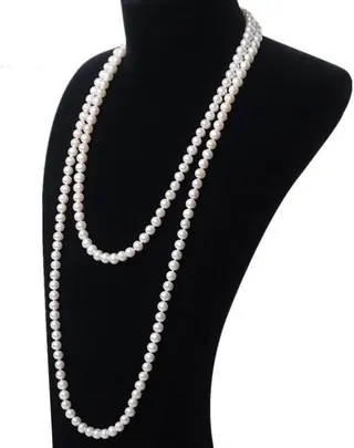 1920s Long Fake Pearls Strand Necklace Layered Retro Vintage Imitation Round Beaded Ball for Women Flapper Party Halloween Jewelry Mother's Day Gift