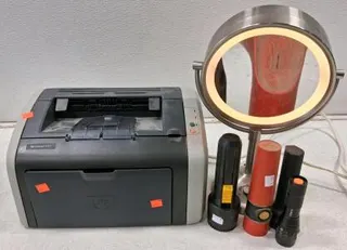 HP LaserJet 1012 Monochrome Laser Printer, Makeup Mirror and More (Turns On)