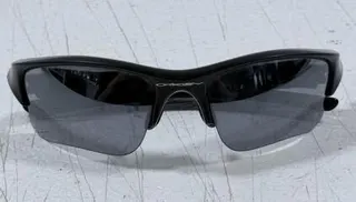 Oakley Flak Jacket Matte Black Sport Sunglasses, Gray Lens, Semi-Rimless Wraparound, Unisex