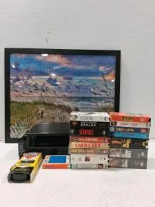 VHS Movie Collection - Scarface, Godfather III, Home Alone + Puzzle, Desk Organizer, 8-Track