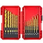 YIYITOOLS Titanium Twist Drill Bit Set 21 Piece Fit for Cutting Hard Metals,Such as Stainl...