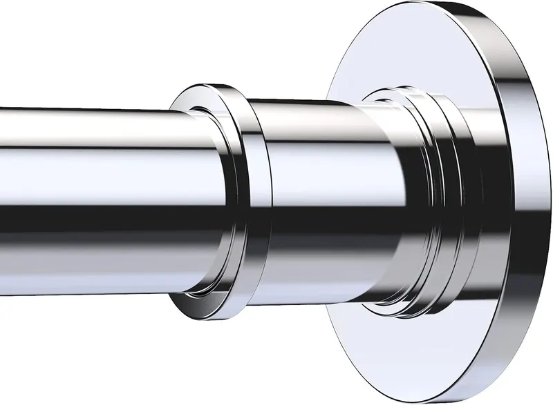 Industrial Shower Curtain Rod - Rustproof Non-Slip 43-72 Inch 304 Stainless Steel Tension Curtain Rod for Window or Bathroom, Chrome