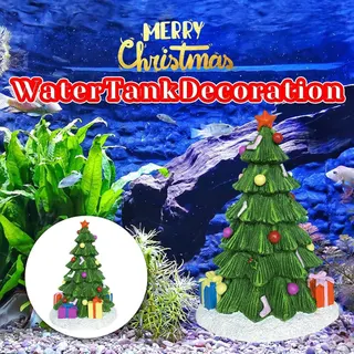 SLOCME Aquarium Christmas Tree Decorations - Fish Tank Christmas Tree Statue Holiday Decoration for Aquarium Betta Fish