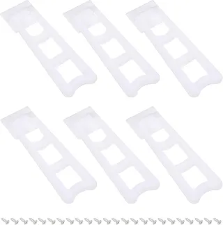 PATIKIL 5.83" Easel Back, 6 Sets Plastic Picture Frame Back Stand Photo Frame Easel Back Support with Screws for Crafts Art Frames Supplies Paintings Display, White