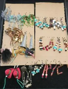 Assorted Handmade Beaded Dangle Earrings – 24 Pairs, Multi-Color Designs