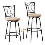 VECELO Adjustable Counter Stools, Bar Stools with 360 Degree Swivel Seat Top and Comfortab...