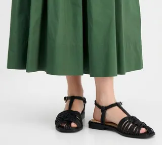 On-34th Women's Tyllee Fisherman Slingback Strappy Sandals Black