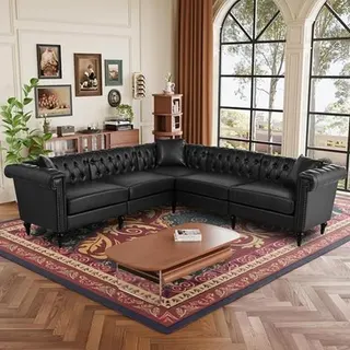 TRUCKLOAD - Keiki L-Shaped Chesterfield Sectional, Dornium Digital Smart Board, LG 65" Smart Television