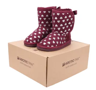 Kids Shimmer Faux Suede Sherpa Winter Boots