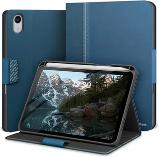 Case for iPad mini 7 (A17 Pro), iPad mini 7th/6th Generation 8.3" | with Pencil Holder, PU Leather Durable Cover, Magnetic Closure, Multi-Angle Viewing/Typing Stand, Auto Sleep/Wake, Blue