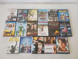 Lot of 17 DVDs: Flicka 2, Elf, Twilight New Moon, Rocky Balboa, Frozen, and More