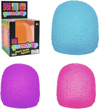 Schylling NeeDoh Gumdrop - Textured Sensory Toy with Super Solid Squish - 2.5" Tall - Colors May Vary (Pack of 1) | Sensory Squish Toy with Super Solid Squish