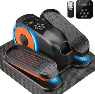 Low Impact Mini Under Desk Elliptical Quiet Electric Leg Exerciser | Compact portable under desk elliptical with non-slip mat, quiet motor for home office. Leg trainer gift for seniors mom dad