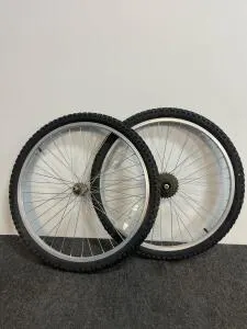 26" Mountain Bike Wheels Set, Kenda Tires, 36-Spoke, Rim Brake, Rear 7-Speed Freewheel