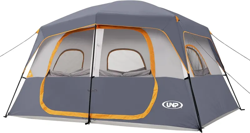 UNP 2/4/6/8 Person Tent, Portable Cabin Tent, Camping Tent 4-Person Easy Set Up, Waterproof with Top Rainfly for Outdoor Camping/Hiking