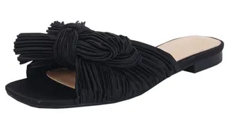 Shoes - VETASTE Pleated Bow Flat Square-Toe Sandals, ONCAI Flat Flip Flops, DNOEKW Walking Sneakers