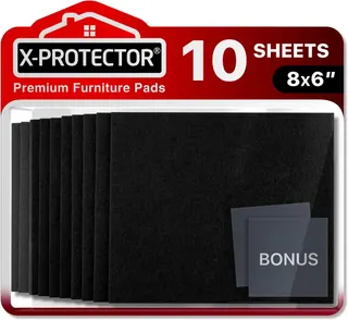 Felt Furniture Pads X-PROTECTOR 10 PCS - Premium 8” x 6” x 1/5” Heavy Duty