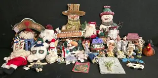Assorted 30+ Piece Holiday Figurine Lot – Christmas & Winter Decor