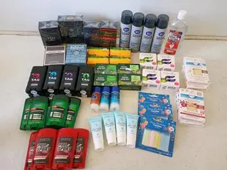 Mixed Lot: 49-Piece Personal Care & Fragrance – TAG, Irish Spring, Palmolive, Perfume, Candles