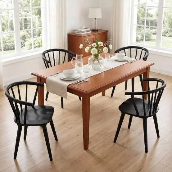 Furniture - Burkes Armchair Set of 4, Corretta End Table, Essays Desk