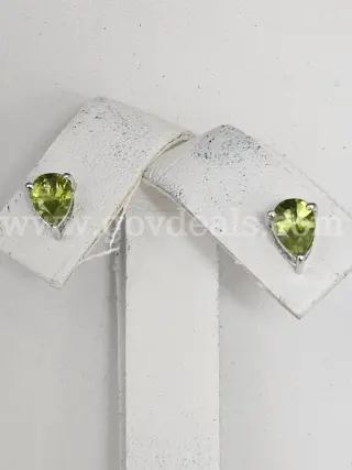 Solid Sterling Silver Peridot Earrings, Beautiful App $489