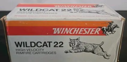 (2) Boxes Winchester Wildcat 22 High Velocity .22LR Ammunition, 500 Rounds, 40-Grain Lead Round Nose