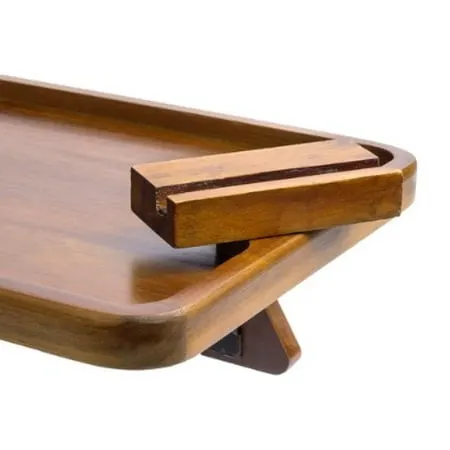 Smart Design Acacia Armrest Tray, Brown, Non-Slip Sofa Arm Clip Table for Drinks, Snacks & Devices‼️light dirt‼️