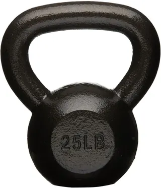 Amazon Basics Cast Iron Kettlebell for Strength Training, Textured Wide Handle, Black