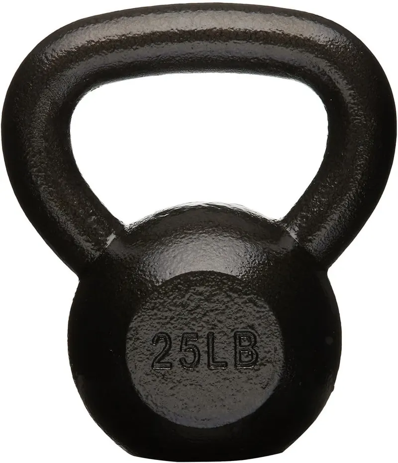 Amazon Basics Cast Iron Kettlebell for Strength Training, Textured Wide Handle, Black