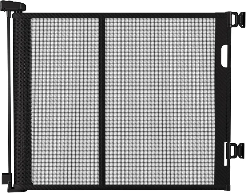 100 inches Retractable Baby Gate, 34 inches Tall Extra Wide Mesh Safety Gate for Open Floor Plans, Wide Doorways, Baby and Pet Barrier for Indoor Outdoor Use, Black