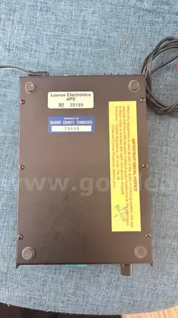 Audio Monitoring Equipment, JVC CD Player, Mini Fridge and Wood Hutch