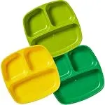 ECR4Kids My First Meal Pal Divided Plates, Kids Plastic Tableware, Stackable and Dishwashe...