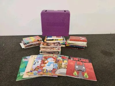 Children’s Books, Cookbooks, Comics, Magazines & Buns Of Steel Step Platform, 35 Items