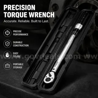 SHIPPING AVAILABLE Solude 1/2" Drive Click Torque Wrench 40-220 N.m Heavy Duty Automotive Tool Case(AA1-09)