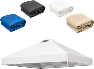 10x10ft Replacement Canopy Top with Air Vent— Instant Canopy Top Cover ONLY,Canopy Tent Top Cover for Straight Leg Canopy Frame - for Outdoor Garden Patio Sun Shade (White)