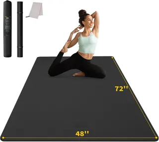 CAMBIVO 72''x48'' Large Yoga Mat, Extra Thick TPE Workout Mat | extra large exercise mat, non-slip TPE cushioning for joint relief, pilates stretching, apartment noise dampening