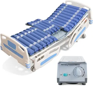 ‼️could be missing items ‼️Medical Alternating Pressure Relief Air Mattress Topper for Bedsore | Quiet Pump, Movable Door, Durable Twin Pad for Bedridden Patients in Long-Term, Home & Hospital