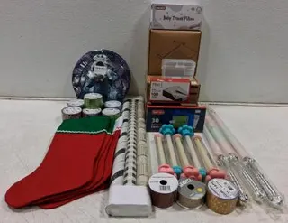 Stockings, Wrapping Paper, Baby Pillow, Envelopes, Ribbons, and More