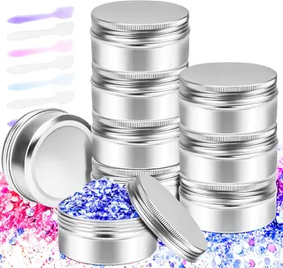 6 Pack 6oz Tin Jars, 180ml Metal Tin cans, 6ounce Aluminum tin can jar Containers with Screw Lid for Lotion Bars, Spices, Salve, Balms, Beard Balm, Sample, Toiletries, Creams, Makeup Cosmetic