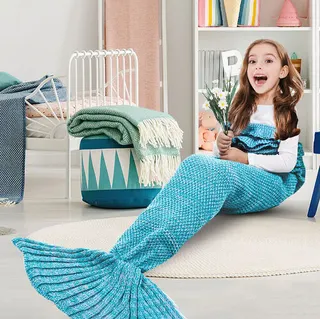 Super Soft Sofa Knitting Adult Warm Wrap Bag Mermaid Tail Blanket