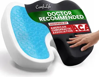 ComfiLife Doctor Recommended Seat Cushion - Premium Gel & Memory Foam Office Chair, Car Seat, Lifting Cushion - Chair Cushions for Back & Sciatica Relief - Seat Cushions for Office & Desk (Black)