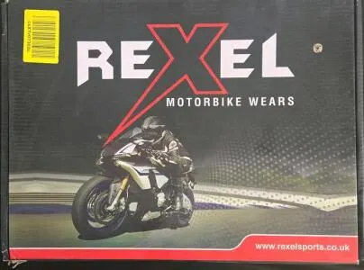 Rexel BT-1001 Men's Motorcycle Boots, Size US 14, Black with Red Accents (Shelf FL 4000)