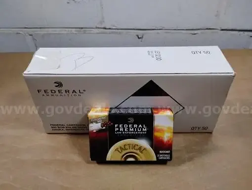 1 Case of 250 Federal Premium Law Enforcement Tactical Buckshot 12 GA