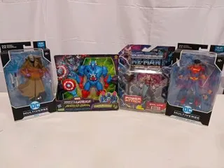 Marvel, DC Multiverse, He-Man Action Figure Lot – Hush, Jon Kent, Captain America, Evil-Lyn